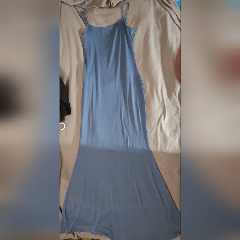 Blue Sleeveless Maxi Dress